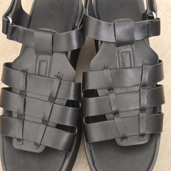 New Urban Outfitters Shaina Huarache Flatform Chunky Black Platform Sandals - Picture 12 of 12
